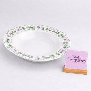 Gibson Design ENGLISH IVY Green Vines Purple Grapes Large Rim Soup Cereal Bowl